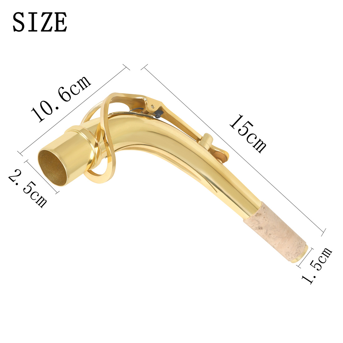 HK·LADE alto saxophone with curved neck, brass neck and cork sheet woodwind instrument saxophone mouthpiece neck pic 2