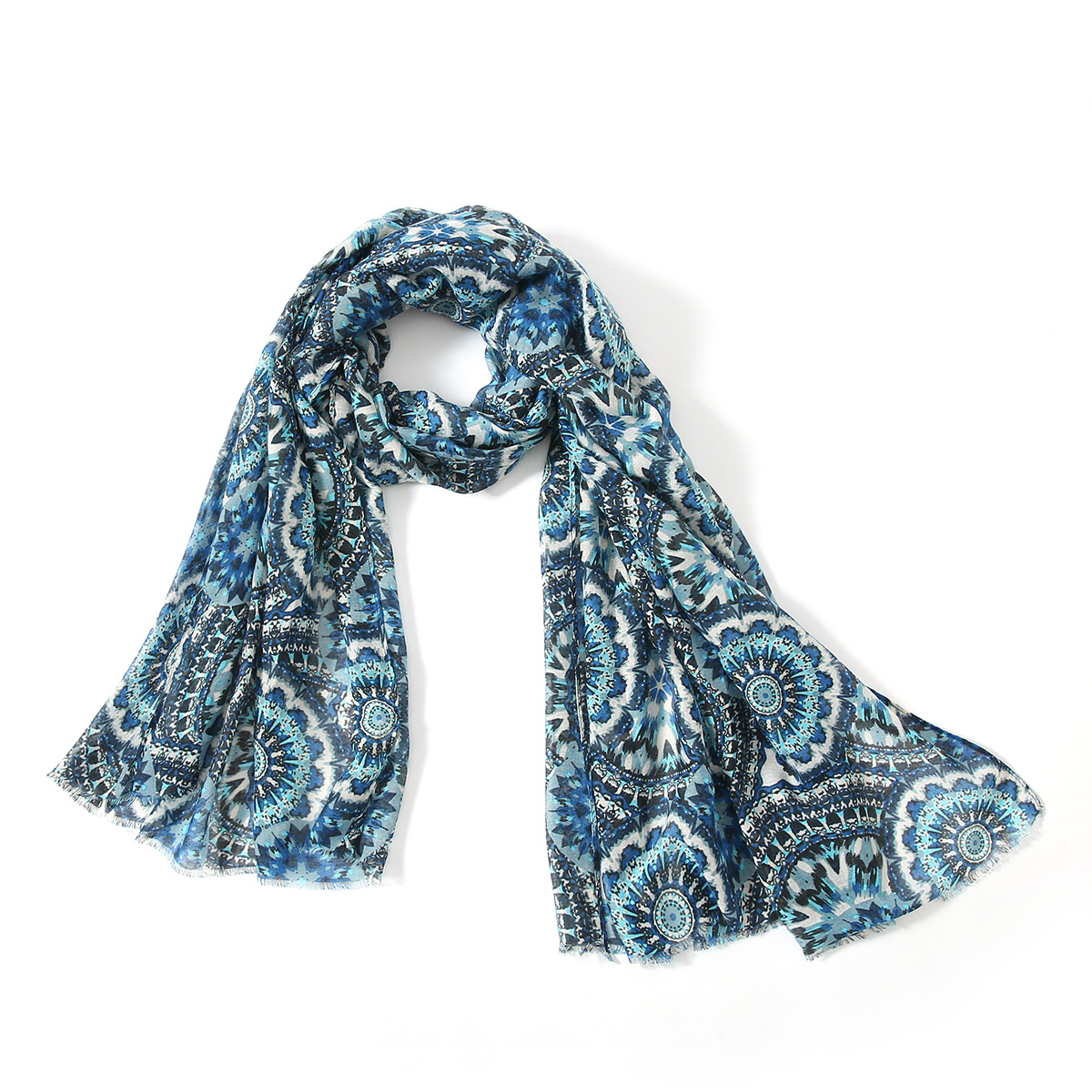 一件代发 新款出口欧美 时尚经典印花棉麻围巾女 披肩 工厂批发详情12