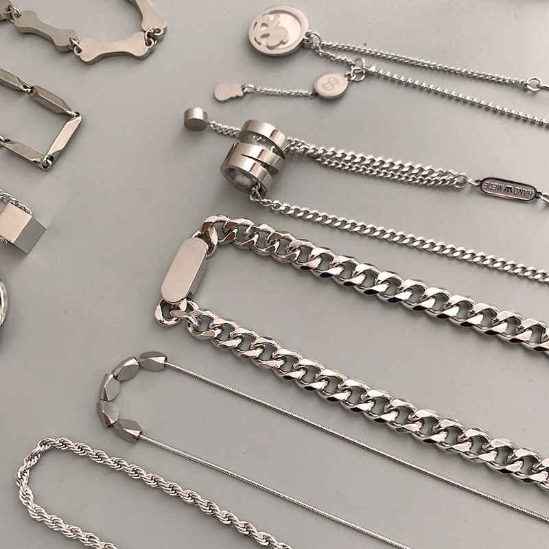 不掉色钛钢项链男潮小众设计高级感男士锁骨链个性街拍学生颈链潮详情9