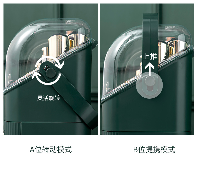 直播网红多功能透明化妆梳妆盒手提抽屉分隔收纳盒家护肤品收纳盒详情12