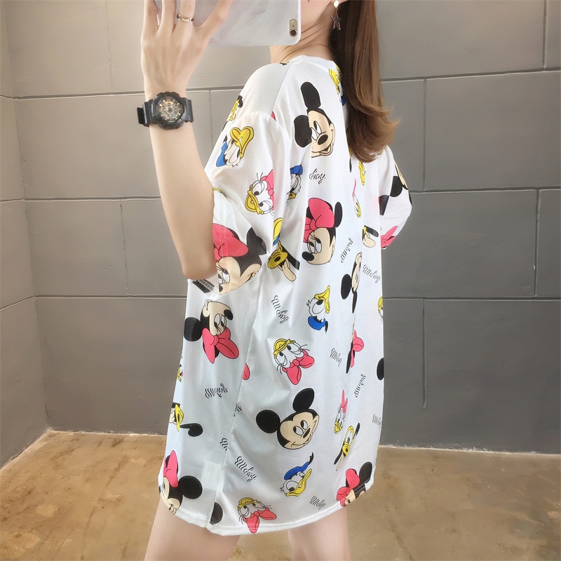 加肥加大码女装2020年夏装新款微胖妹妹mm中长款上衣200斤短袖T恤详情3