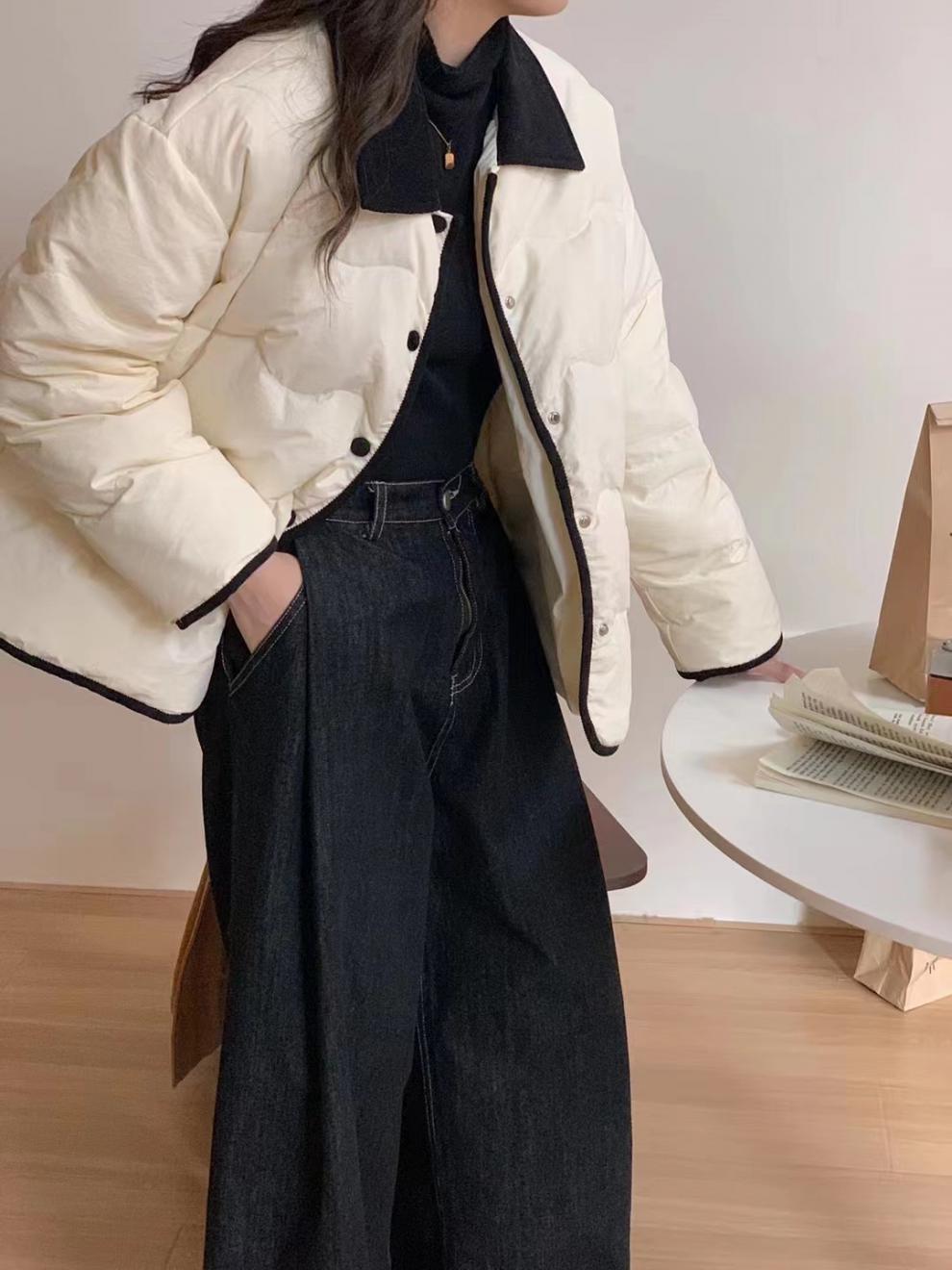 Lapel Dongdaemun light down cotton-padded jacket for women, short chanel-style cotton-padded jacket, casual coat for winter pic 11