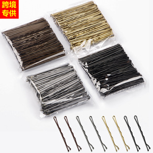 韩式网红一字夹袋装发夹女可爱头饰简约黑色发卡波浪夹子儿童发饰详情15