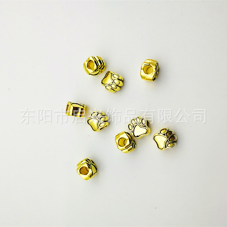 DIY jewelry accessories: 10.6*11.2mm small bear paw animal large hole bead accessories pic 1