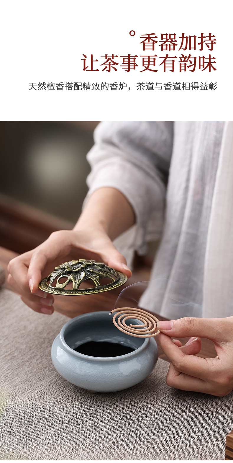 National trend business gift tea set, one pot, 4 cups, celadon Xi Shi pot, incense and sandalwood combination set, printed logo, annual meeting pic 10