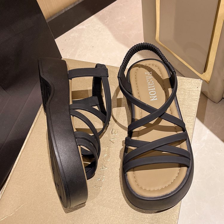 厚底松糕凉鞋女2024年夏季新款韩版小个子交叉细带高跟罗马鞋详情15