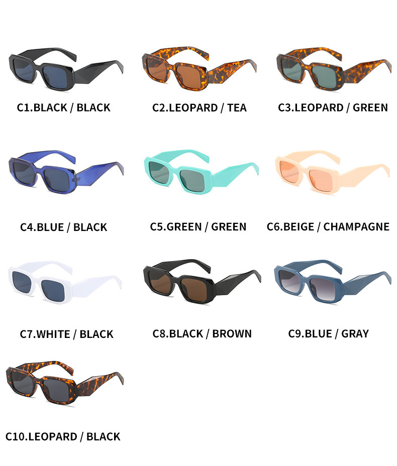 2021 new square-framed sunglasses, European and American personalized plastic-trimmed square glasses, personalized wide-leg sunglasses for women pic 6