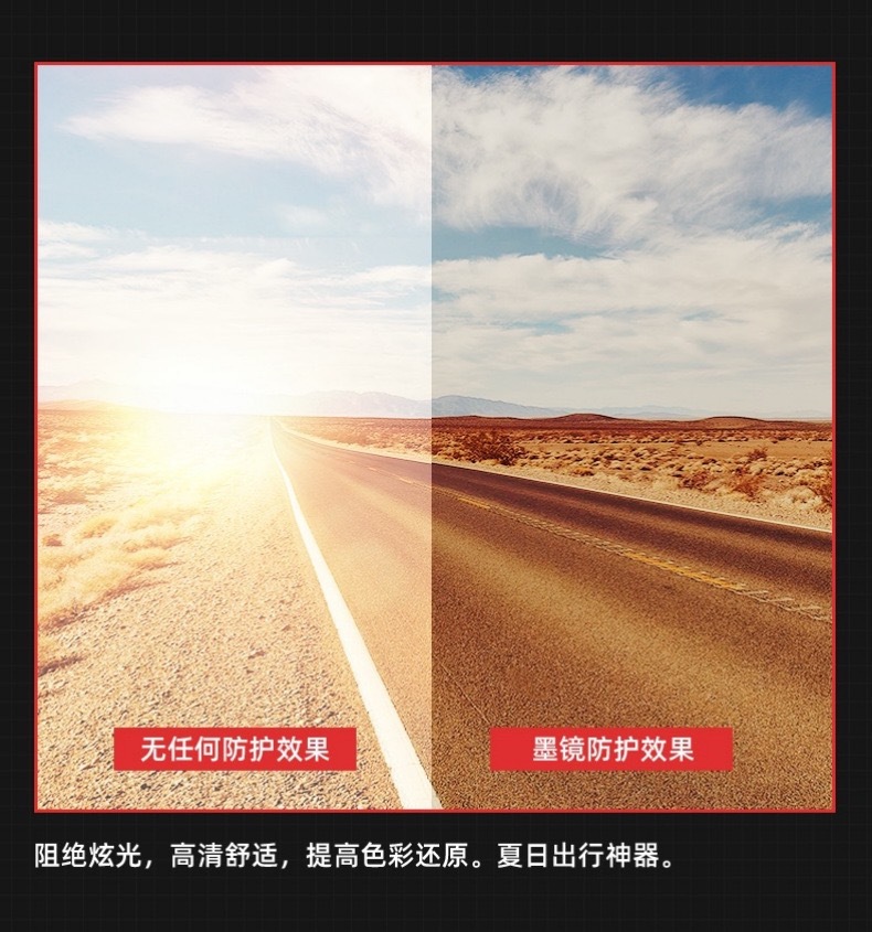 新款黑框茶色墨镜男高级感痞帅遮阳防紫外线太阳镜女韩版时尚方框详情20