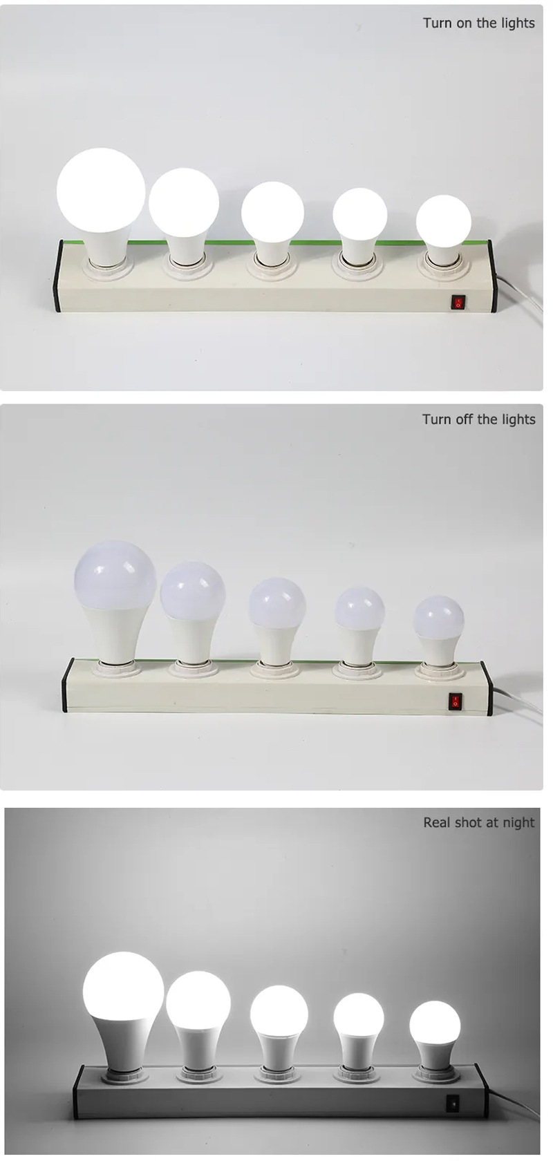 LED塑包铝A灯泡E27家用白光暖光高亮护眼节能B22球泡灯工厂直销详情6