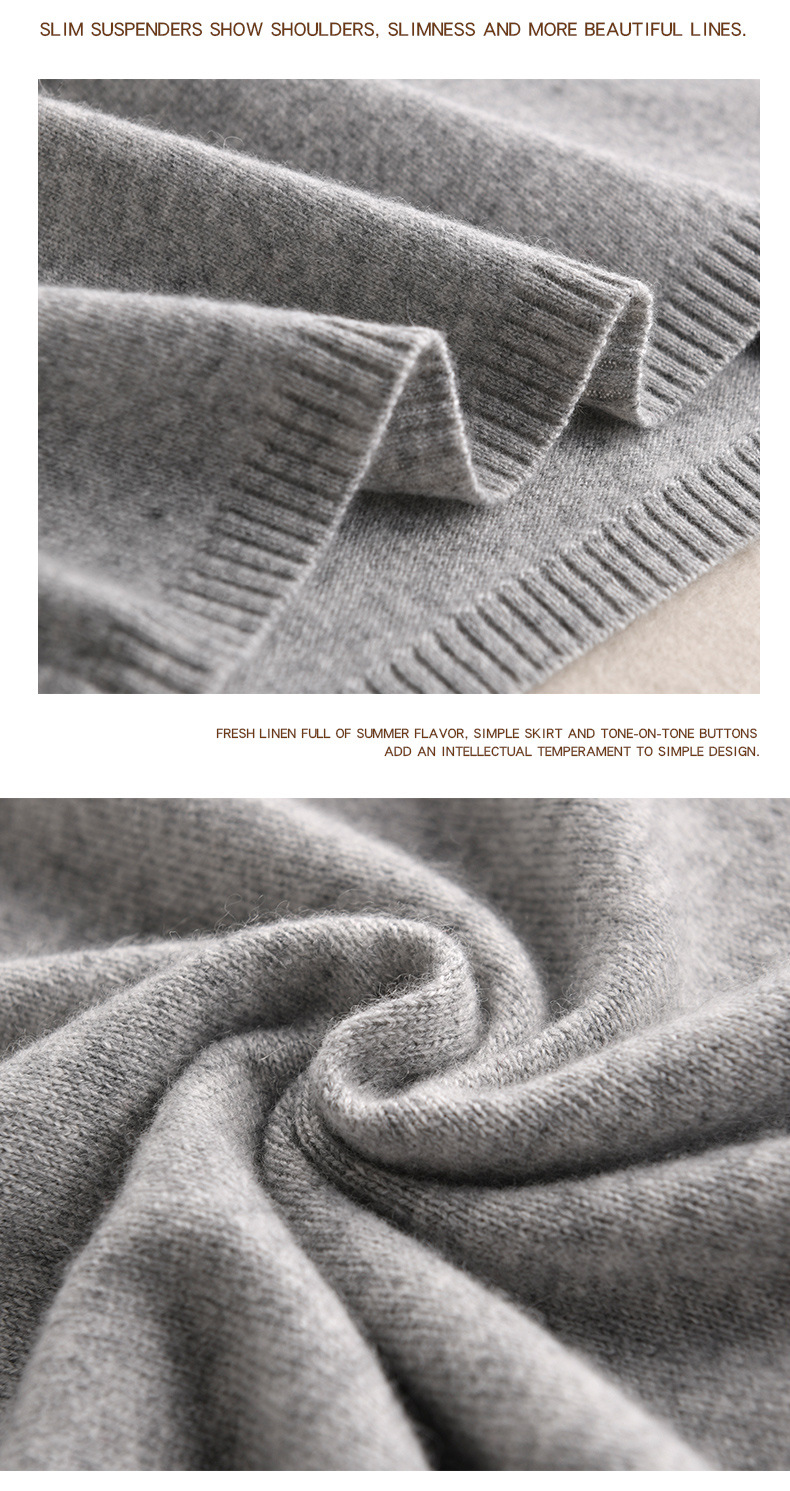 Wholesale 2020 autumn and winter solid-color cashmere vests for women, short round-neck waistcoats, halter tops, slimming and warming base layer vests pic 16