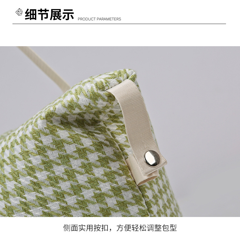 潮流时尚千鸟格花纹手提旅行包大容量运动收纳健身包可折叠背包详情30