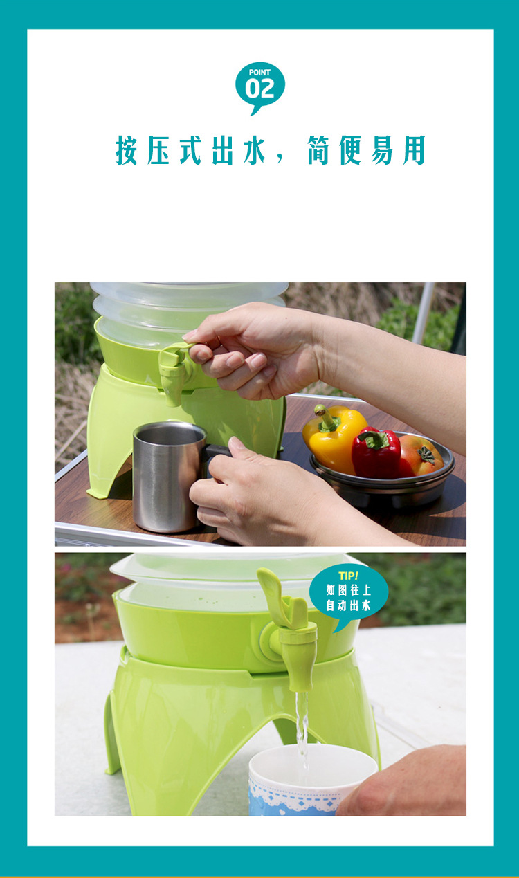 Outdoor camping folding telescopic water storage bucket, food-grade multi-functional drinking pure water bucket, portable car beer bucket pic 5