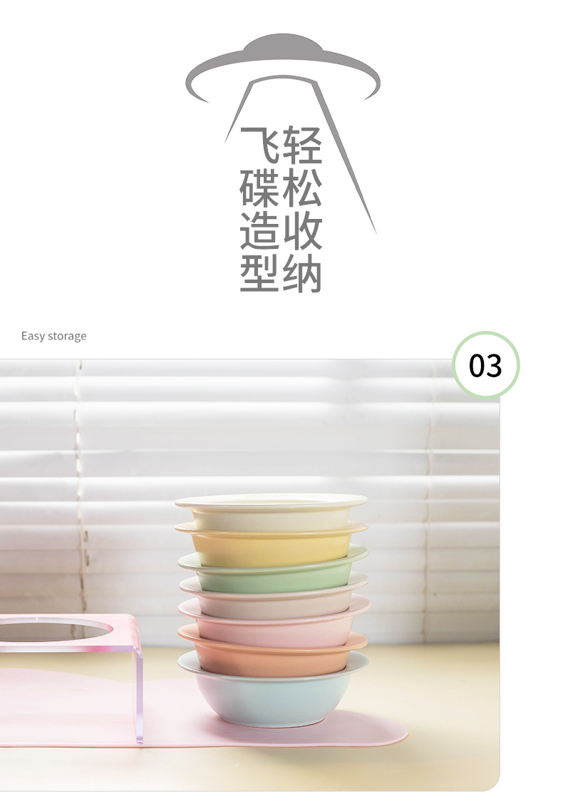 Wholesale of flying saucer pet bowls, ceramic dog and cat bowls without black chins, cat and dog food bowls, drinking water and slow food bowls pic 5