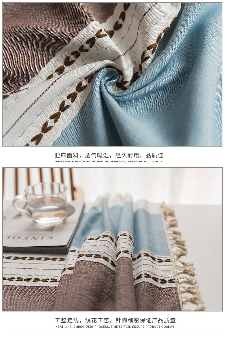 蓝万意 跨境桌布棉麻现代简约大方高级感亚马逊热销餐桌布台布北欧小清新茶几餐桌布桌布布艺环保台布详情13