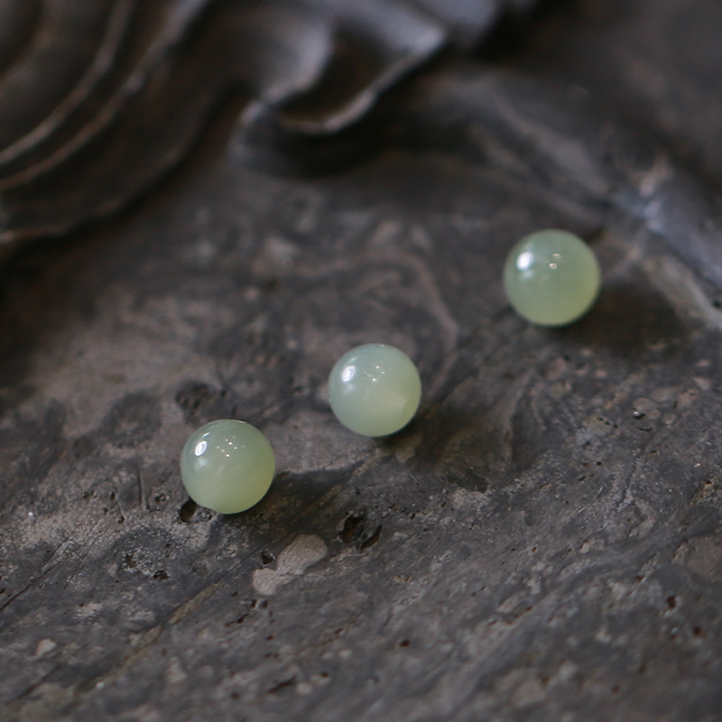 DIY Hetian jade accessories: round beads, loose beads, Qinghai material 108 Buddhist prayer beads, Hetian jade long chain accessories, crystal ornaments pic 6