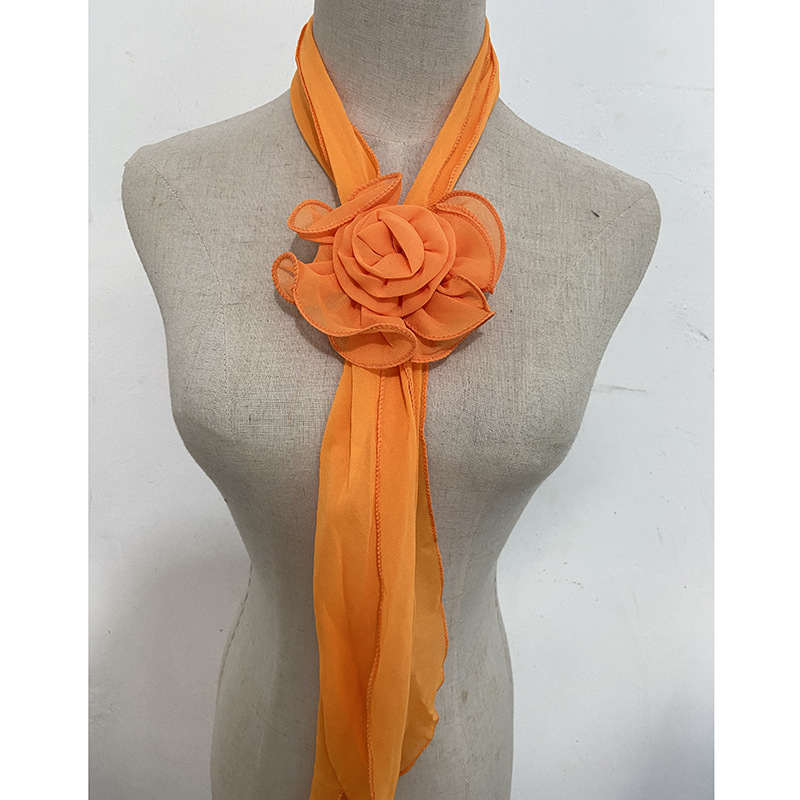 Spring and summer new long rose silk scarf for women square dance aunts, solid color decorative scarf, Douyin Kuaishou supply pic 6