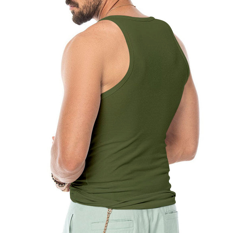 亚马逊男士背心弹力紧身纯色运动背心男夏季修身型健美打底衫批发详情17