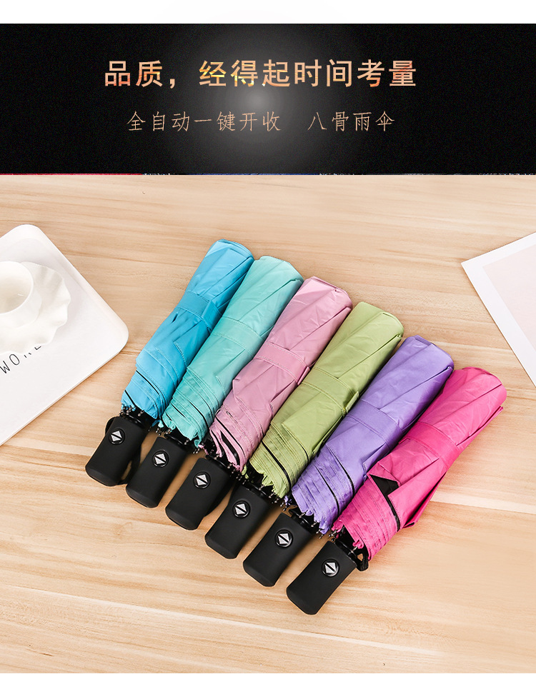 Creative water-blooming fully automatic umbrella, rain and sun dual-purpose three-fold umbrella, student sun protection and UV protection sun umbrella pic 2