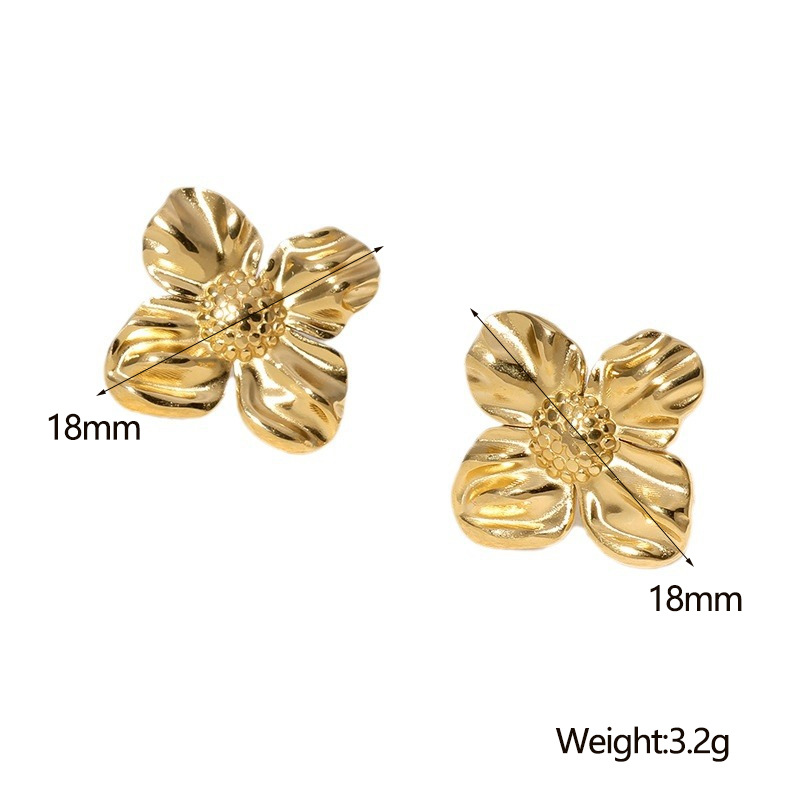 跨境欧美钛钢耳钉女不掉色简约高级感冷淡风耳饰金属感不锈钢耳钉详情22