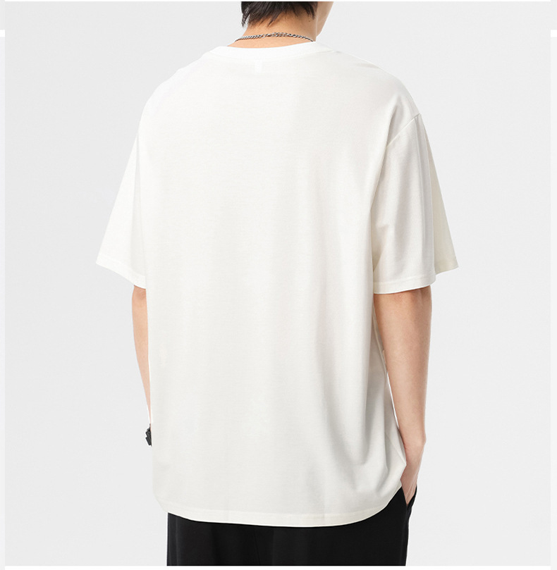 短袖T恤男夏季新款冰感宽松舒适半袖打底衫日系简约条纹休闲体恤详情9