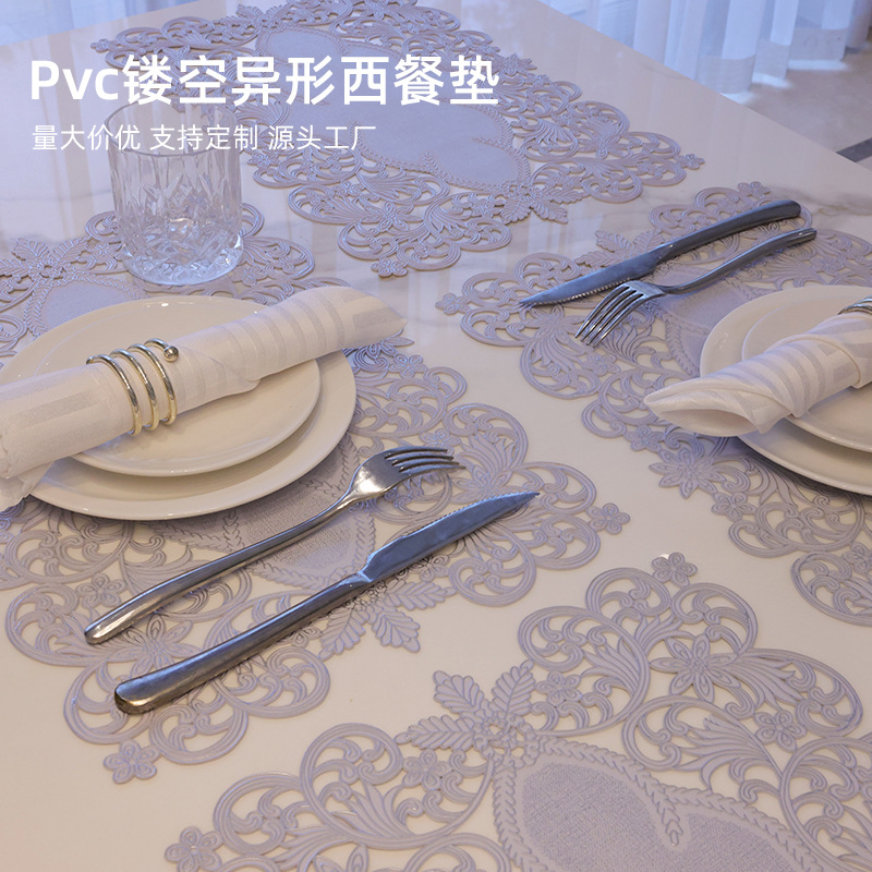 Tianen PVC Teslin Western-style placemats, large square placemats, PVC Japanese-style waterproof, anti-slip, heat-resistant, oil-resistant and wear-resistant table MATS, heat-insulating, hotel, restaurant and coffee shop pic 6
