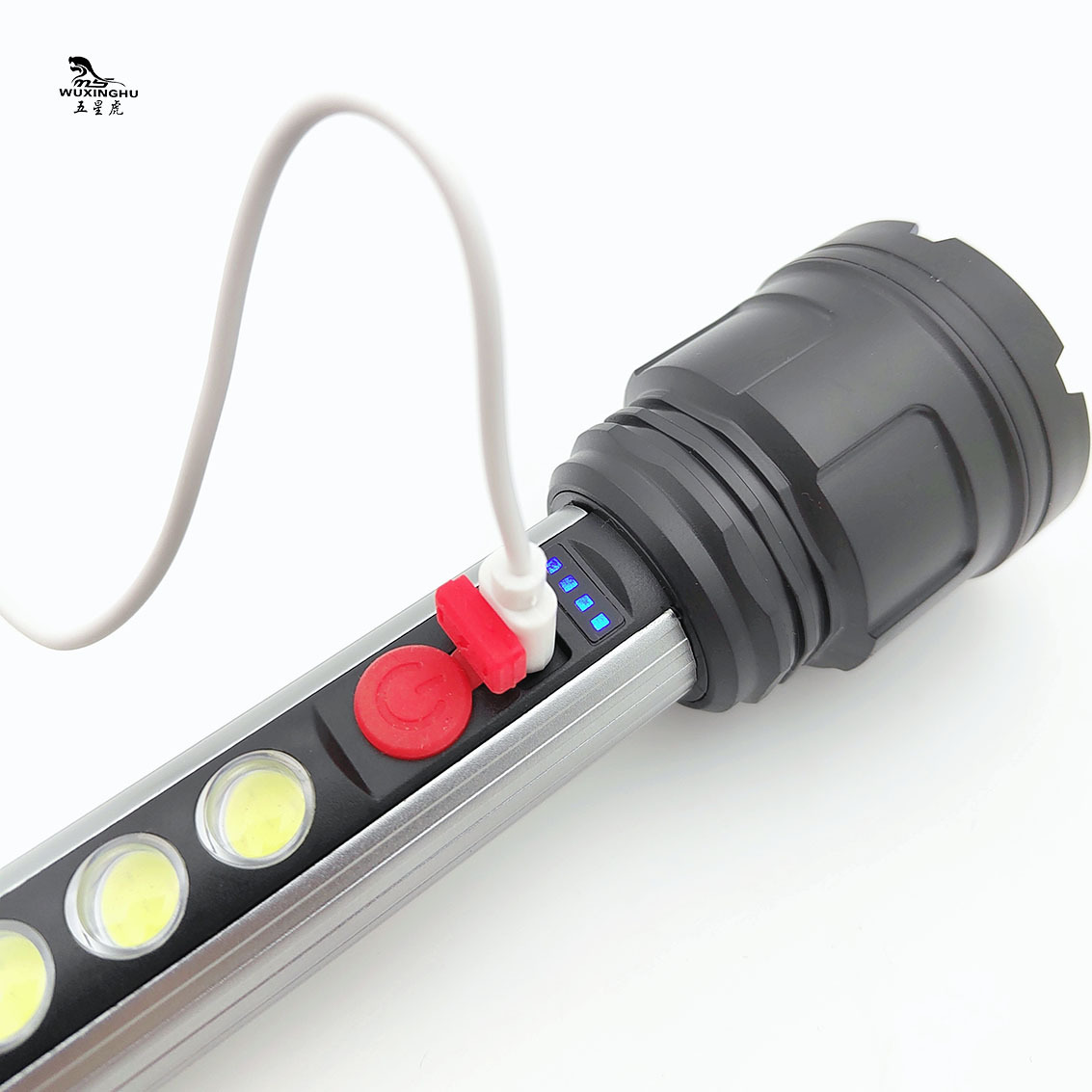 New zoom high-intensity aluminum alloy flashlight with charging power display and COB side light outdoor long-range flashlight pic 6