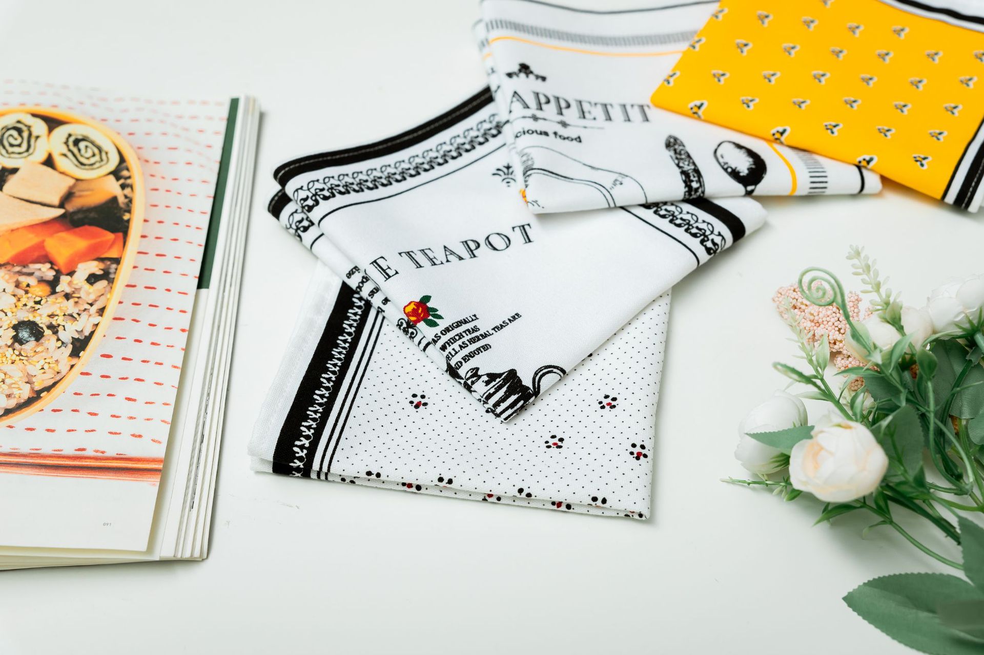 Nordic-style tea towels, placemats, cotton and linen fabric napkins, square home anti-slip napkins, cross-border food background cloth pic 40