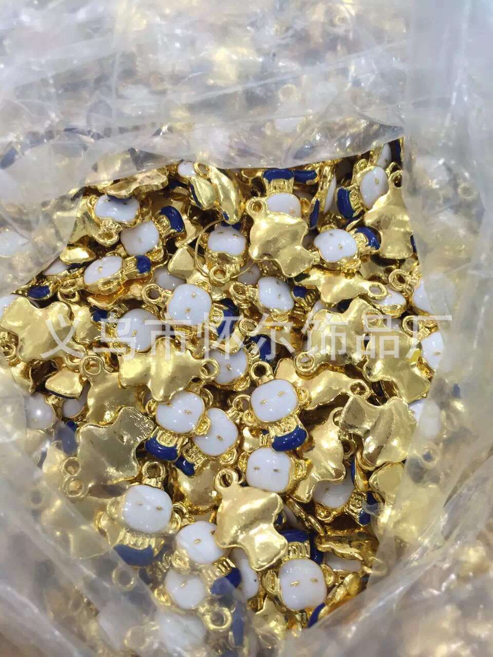 CCB电镀大孔珠 吊孔 塑料珠子合金配件 异形花 五角星 桃心珠子详情33