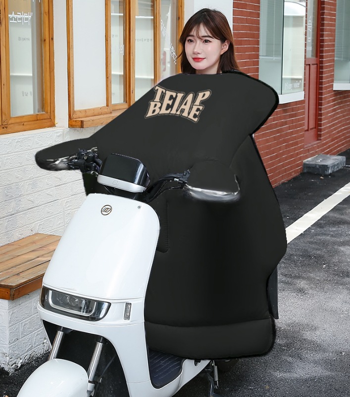 简约黑色款耐脏电动车挡风被加厚保暖冬季遮风套加宽侧翼挡风被详情14