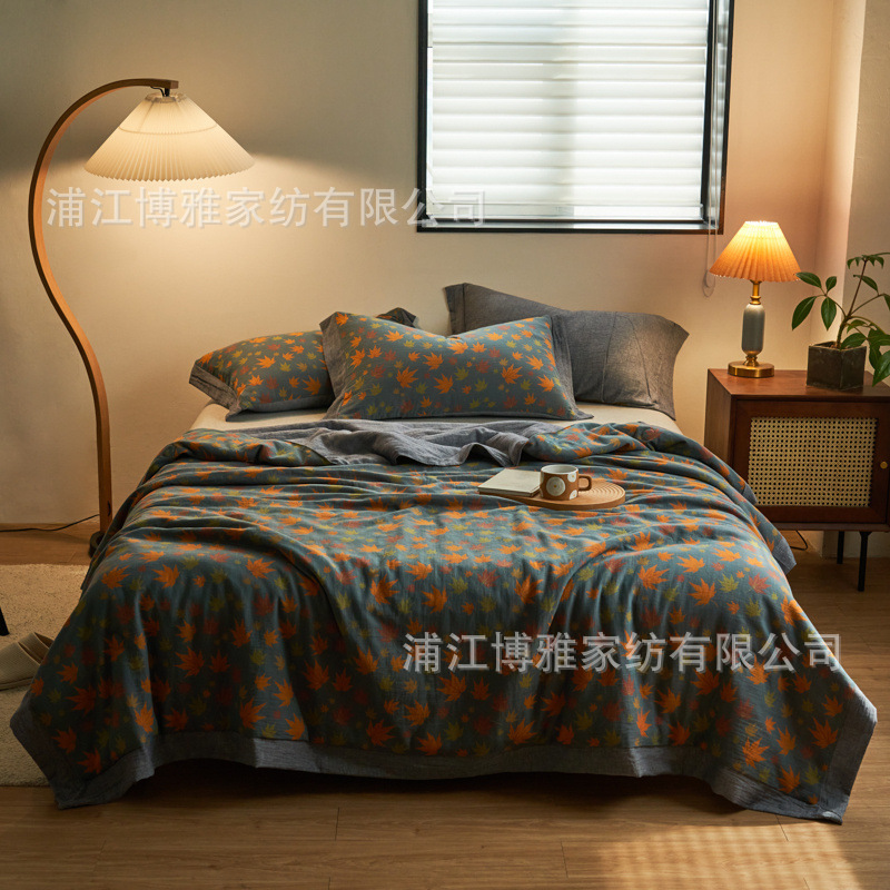 New Class A all-cotton yarn-dyed jacquard double-layer yarn summer quilt, mother and baby grade summer air-conditioned quilt, summer cooling quilt, thin quilt pic 4