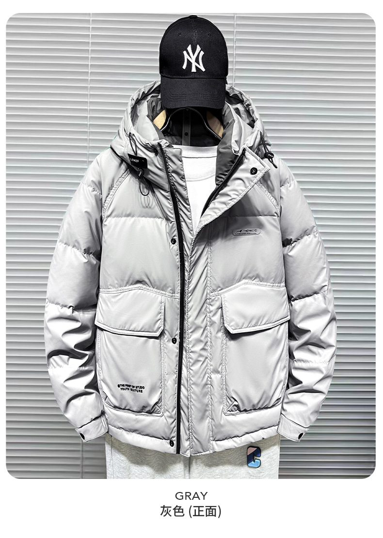 羽绒服男士冬季新款加厚短款连帽白鸭绒保暖外套2024休闲潮牌男装详情15