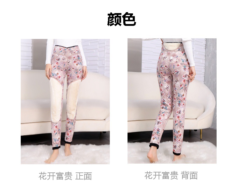 Woolen cotton pants for women to wear outside in winter, with added fleece, thickened, windproof, cold-resistant, knee protection, high-waisted, large-sized, and as a base layer for middle-aged and elderly people pic 10