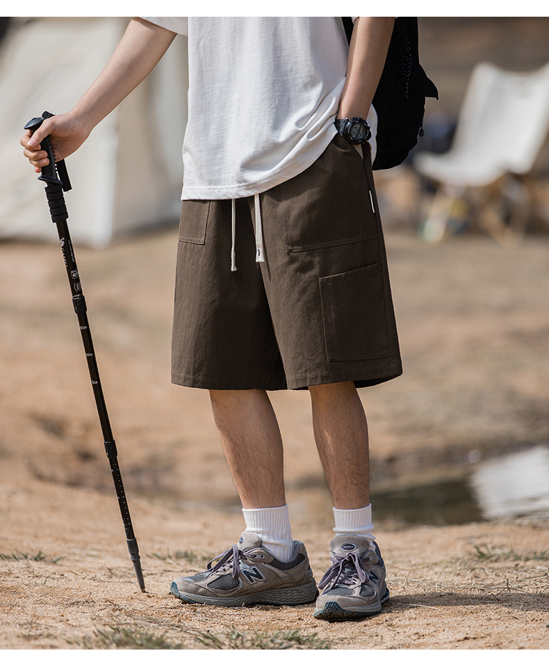 韩路男装大口袋工装短裤男2024夏季新款日系复古宽松休闲五分裤子详情25