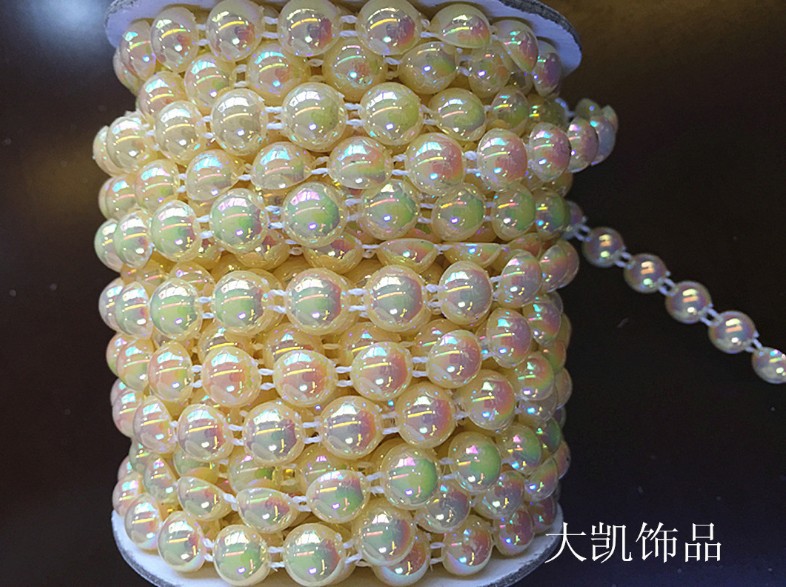 Factory direct sales of AB color bead chain VX10-40, customizable DIY handcrafted Korean clothing accessories and auxiliary materials pic 2