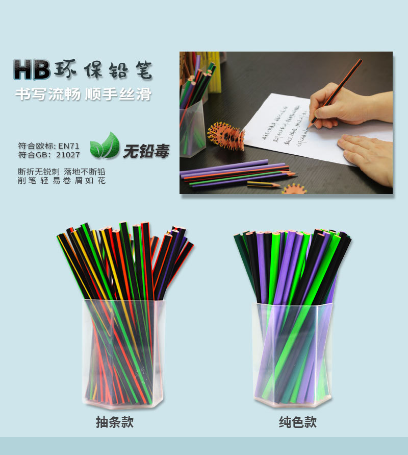 Wholesale of hb triangular rod correction pencils for children and primary school students, environmentally friendly and wood-free pencils that never break pic 1