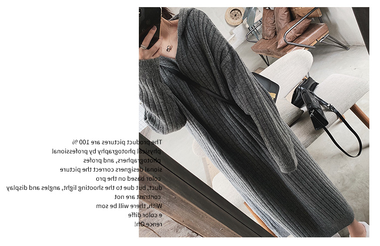 卫衣裙女秋冬连帽加厚长款毛衣裙过膝大衣内搭打底针织连衣裙宽松详情11