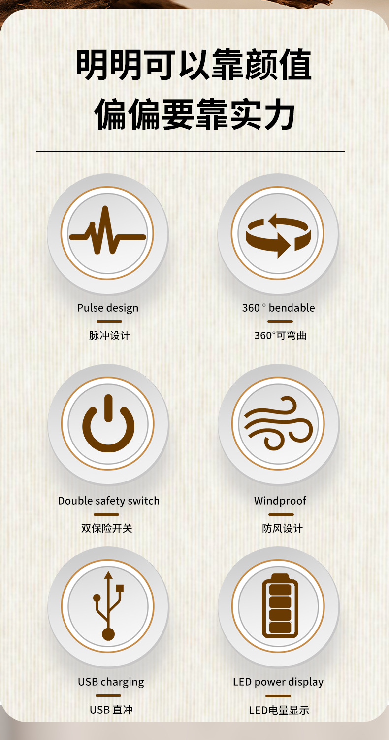 JLL897加长厨用点火器USB电子充电蜡烛煤气灶打火机点火棒点火枪详情9