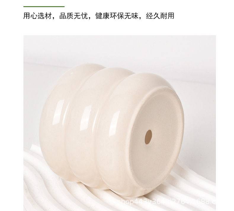 陶瓷花盆北欧创意甜甜圈现代简约莫兰迪多肉绿植花器桌面家居花盆详情14