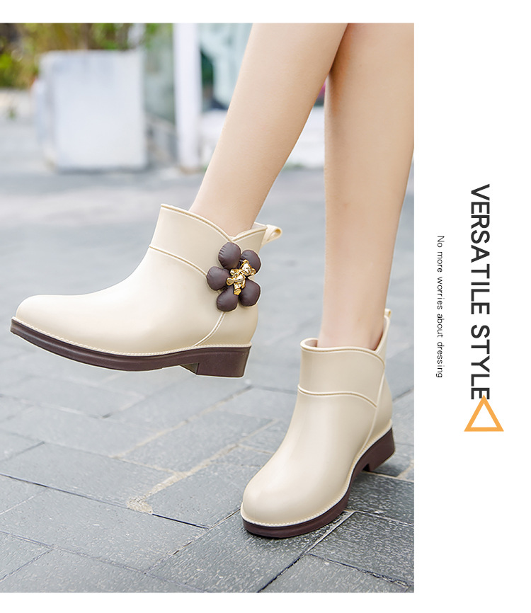 春秋日系时尚雨鞋女短筒雨靴水鞋低帮水靴防滑洗车买菜厨房鞋胶鞋详情11