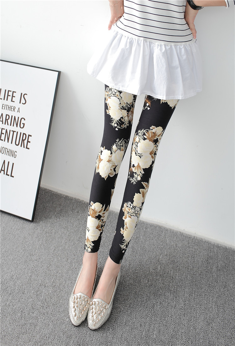 New spring dress, large-sized stretch, colorful star graffiti, personalized leggings for women pic 28