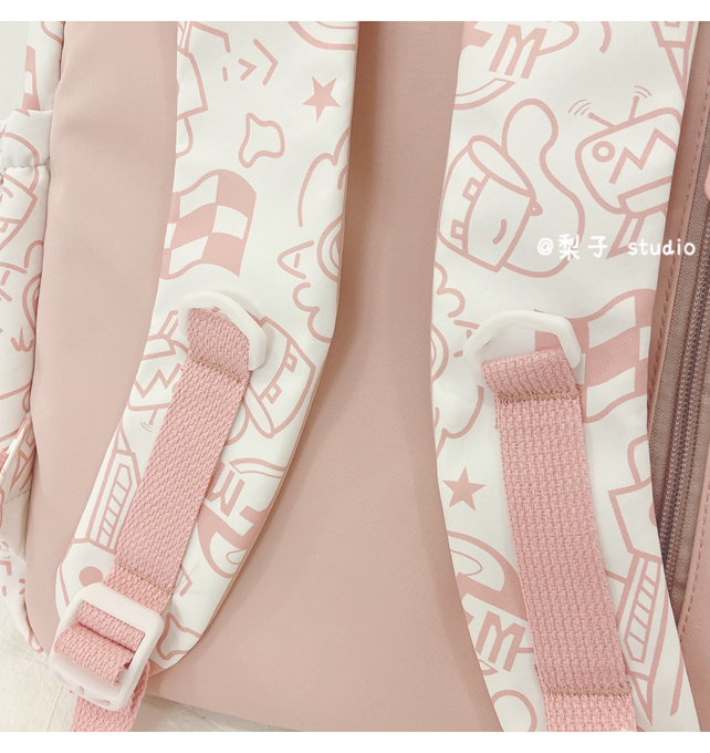 Japanese-style schoolbag for girls, Instagram, niche Harajuku graffiti design backpack, large-capacity backpack for junior high school, senior high school and college students pic 37