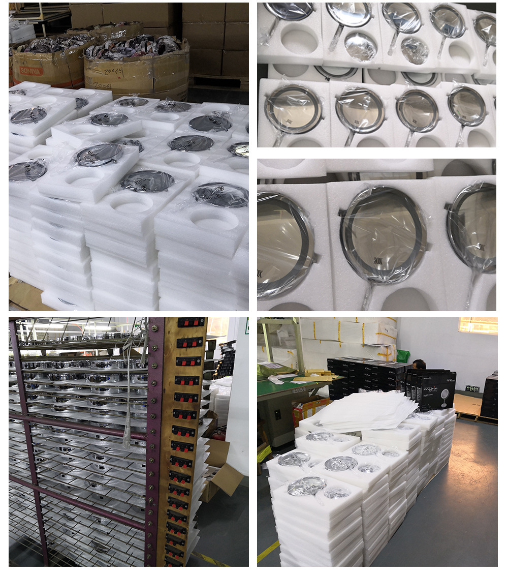 LED makeup mirror, double-sided 5x and 10x magnifying glass, 7-inch LED dressing mirror, gift desk, dormitory with light mirror pic 10