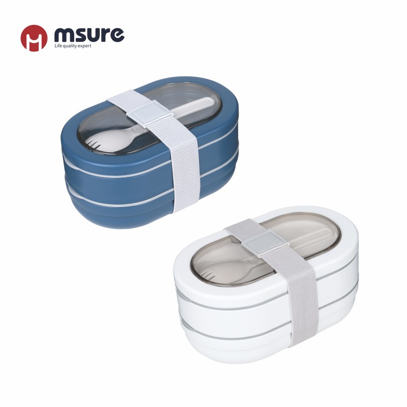 简约轻食绑带饭盒长方形双层午餐盒学生上班族便携便当盒保温餐盒详情12