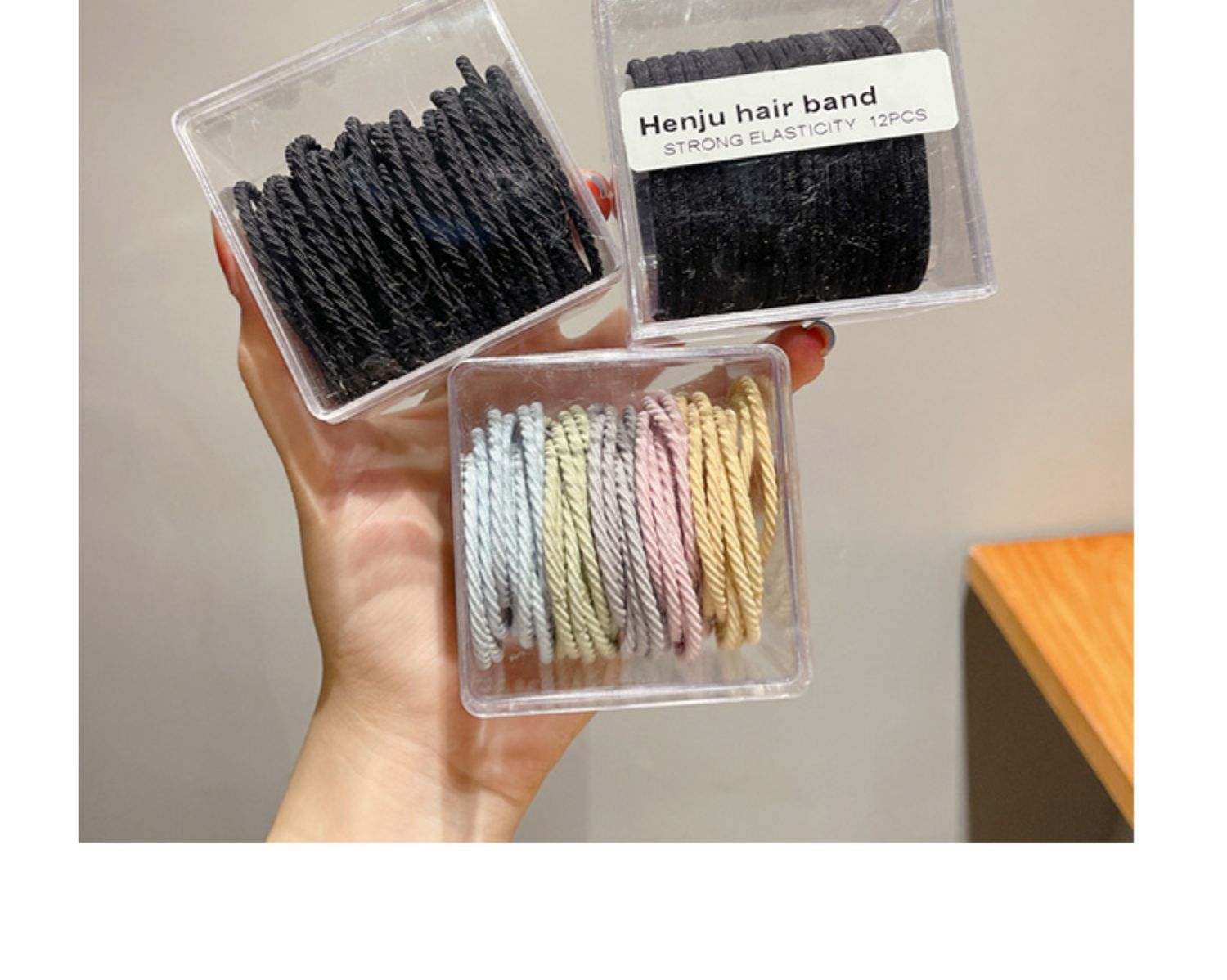 Simple and elegant black hair tie for women, high elasticity and durability, high ponytail headwear, hair tie and hair band wholesale pic 29