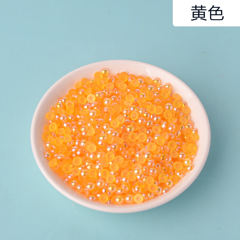 AB semi-circular pearl acrylic transparent AB color semi-circular imitation pearl diy nail art AB accessory flat-bottomed pearl pic 5
