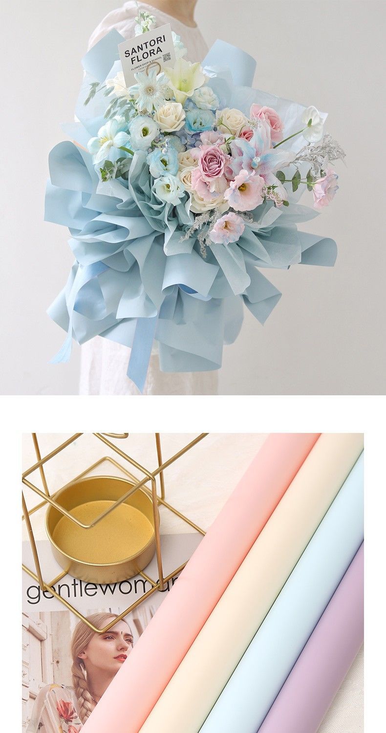 韩风纯色初恋欧雅纸马卡龙防水鲜花包装纸花束包花纸礼物包装材料详情9