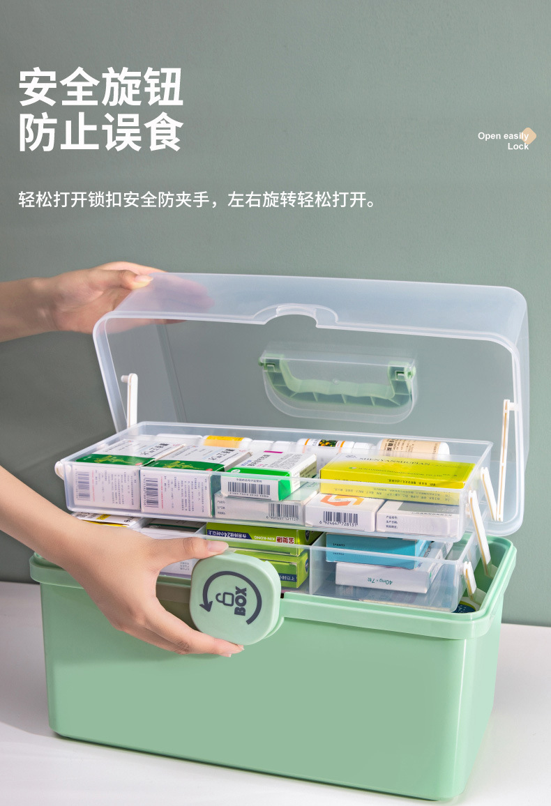 Medicine box, household medicine storage box, medical box, large-capacity household medicine box, medical emergency large first aid box pic 6