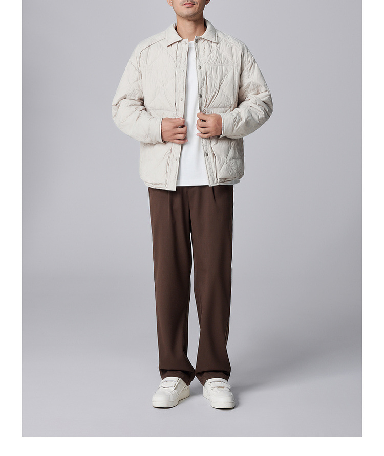 墨麦客男装简约翻领羽绒服男2024冬新款轻薄假两件男士外套88622详情30