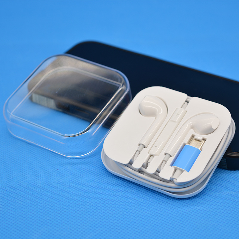 适用苹果有线耳机 typec耳机入耳式有线扁头圆头线控耳机原厂批发详情3