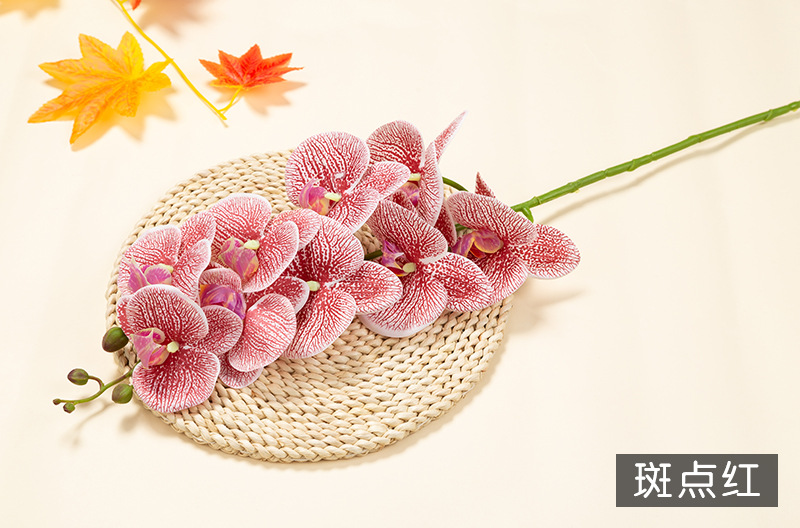 Artificial Phalaenopsis artificial flower home decoration artificial flower hand feel film 9-head Phalaenopsis artificial flower factory wholesale pic 38